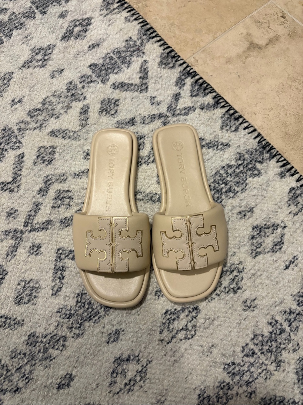 Tory Burch Logo Slide Sandals